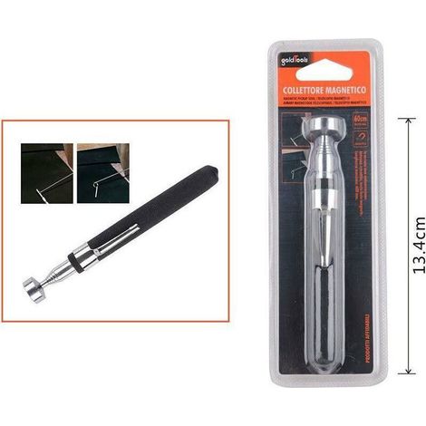 TrAdE Shop Traesio - Asta Magnetica Telescopica 60 Cm Allungabile Collettore Magnetico Calamita -