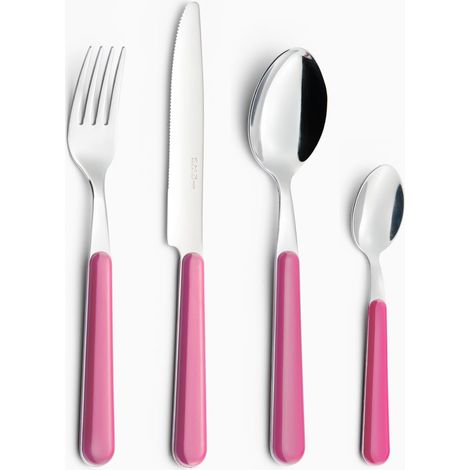 Servizio Set di Posate 24 pezzi in Acciaio Inox Eme Brio Rosa 66
