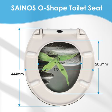 Abattant de toilette Homseat Duroplast avec mécanisme de fermeture amortie, style zen pierre-bambou (1/4)