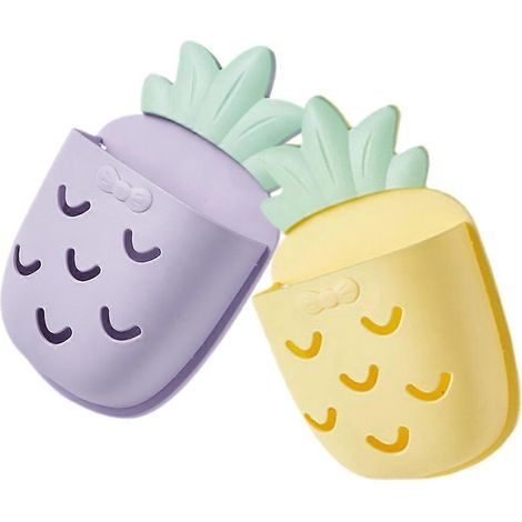 Étagère murale de rangement pour produits cosmétiques de salle de bain, motif ananas, ensemble de 4 pièces (1/5)