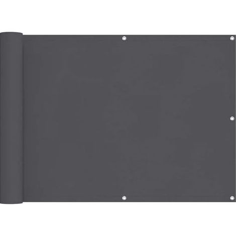 Paravent de balcon en tissu Oxford, 75 x 400 cm, gris anthracite (1/5)