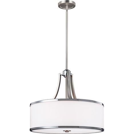 Elstead Prospect Park - Luminaire suspendu rond à 4 ampoules au fini nickel satiné, chrome, E27 (1/5)
