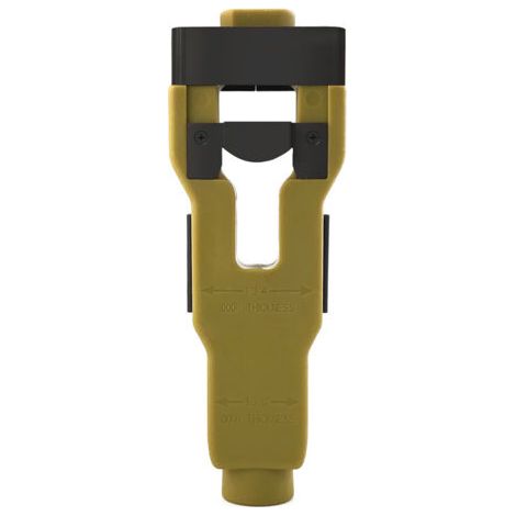 Guide de découpe robuste pour loquet de porte en ABS, assurant un alignement précis avec les portes de 1-3/4" et 1-3/8" (outil Motize). (1/5)