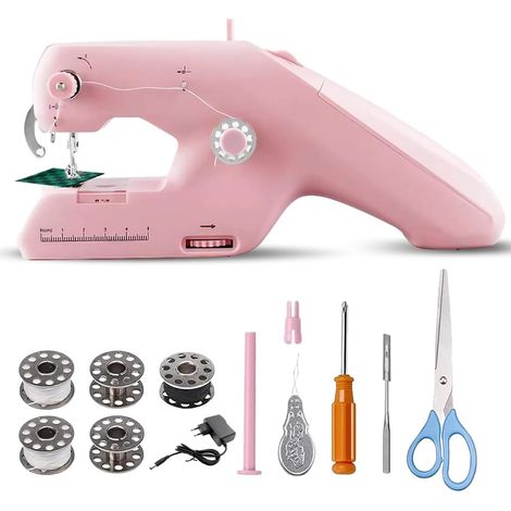Machine à coudre manuelle, mini machine à coudre portable, avec accessoires de couture pour débutants, machine à coudre électrique à coudre rapide, machine à coudre DIY pour vêtements, peluches (1/5)