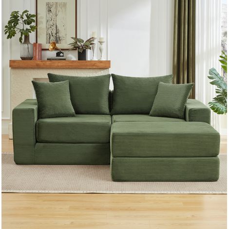 Sofá modular 2 plazas convertible verde OKMYHOME (1/5)