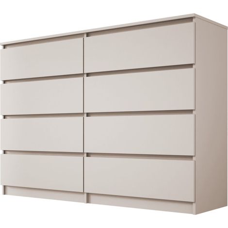 Cassettiera: 8 cassetti, cashmere, 139 x 39 x 101 cm