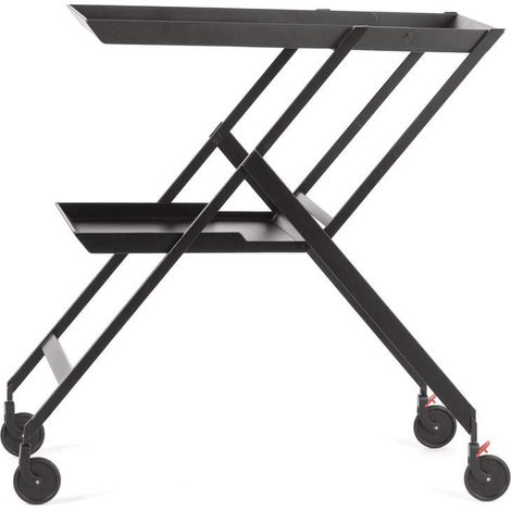 Alessi Plico Carrello, Acciaio Colorato con Resina Epossidica, Nero (1/4)
