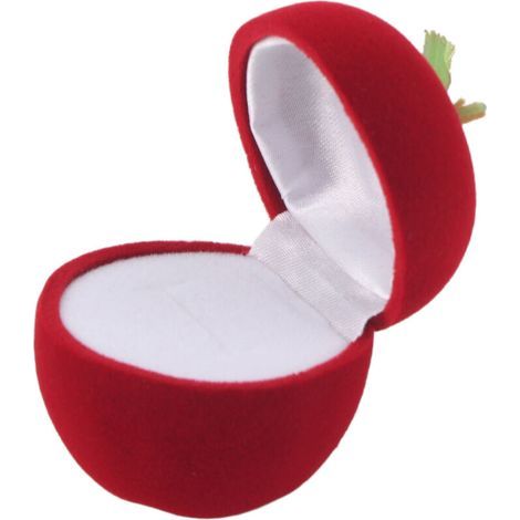 Boîte de rangement en forme de pomme rouge pour bijoux - Écrin portable pour boucles d'oreilles, colliers et bagues (1/5)