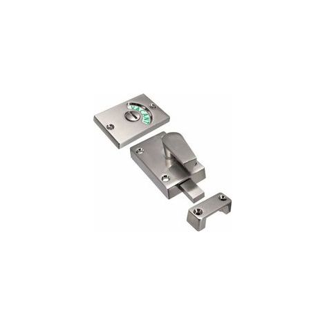 BRAVIX 1-teiliges Türschloss mit Belegungsanzeige, Leer/Besetzt-Riegel für Badezimmer, Toilette, öffentliche Toiletten (Satin Nickel)