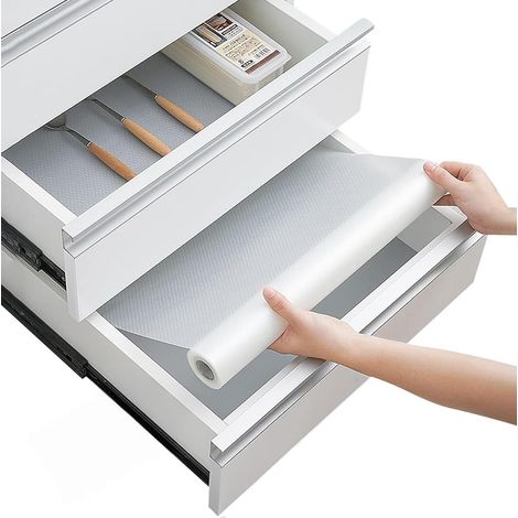 Linda s Essentials Tapis Fond de Tiroir Rouleau Antiderapant pour Tiroir de Cuisine Protection pour Frigo Placard Meuble et Interieur 30 x rend 100 (1/4)