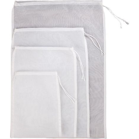4pcs Grand Sac Lait Vgtal Tamine Confiture Filtrants En Tissu Nylon Sac Brassage Biere Pour Laver Du Riz Brun Quinoa Passoire Alimentaire Fromage (1/5)