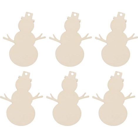 Ornaments Suspendus Lot de 50 Ornements Suspendus en Bois Beige Forme, Légers et Artistiques pour Décoration de Sapin de Bureau (1/5)