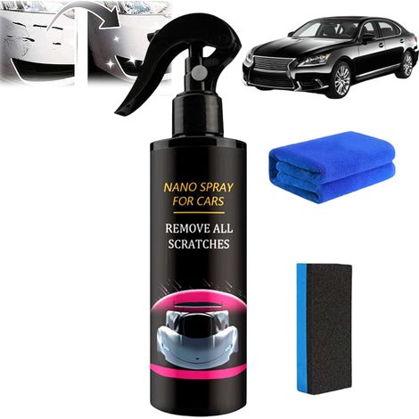Nurafix Verre Liquide Carrosserie,Anti Rayure Voiture Carrosserie,Spray Revêtement Céramique et Protection Voiture Crystal Coating Spray,Nano Anti-Rayure pour Entretien et Brillance (1Set) (1/5)