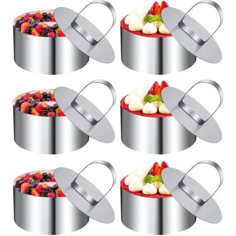 Emporte Piece Rond, 6 Pièces Cercle à Pâtisserie 8cm, Cercle Patisserie, Emporte Piece Rond 8cm Convient pour Desserts Biscuits Pâtisseries Gâteaux Mousses (1/5)