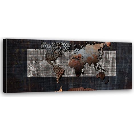 Tableau sur toile Carte du monde rétro 90x30 (1/5)
