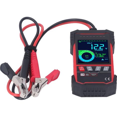 Testeur de de Batterie, Analyseur 12 V 24 V 100-1999 CCA avec écran pour Camion Marin, Tester L'état de la Batterie, Remplacer ou Recharger, Fiable et Précis (1/5)