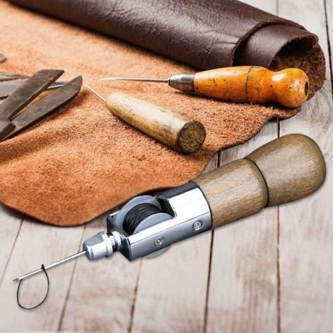 Machine À Coudre Manuelle - Aiguille Acier Inoxydable - Pour Cuir Veste Sac Chaussure - Kit Complet ×1 (1/5)