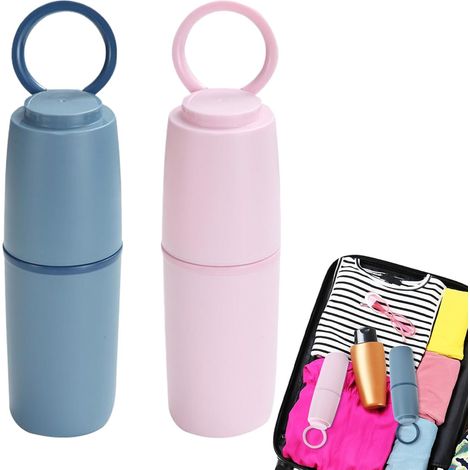 Étui À Brosses À Dents de Voyage, Boîtier de Rangement Compact pour Brosse À Dents, 2 Pièces Organisateur de Toilette Hommes Femmes pour Camping RV Tourisme Extérieur (1/5)