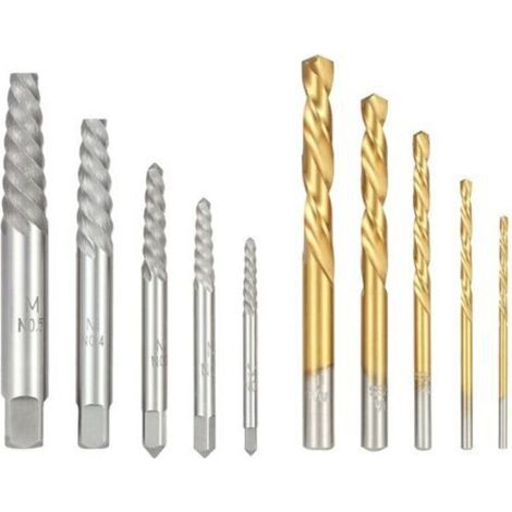 Ensemble d'extracteur de boulon et de foret, 10 pièces Ensemble d'extracteur de boulon et de foret (1/5)