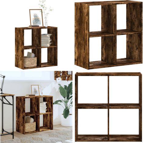 Libreria Rovere Fumo 68,5x32x68,5 cm in Legno Multistrato - Libreria multifunzione - Scaffale per oggetti