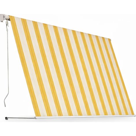 Tenda da sole ombreggiante 250x250 cm a caduta per esterno -  Giallo/Bianco