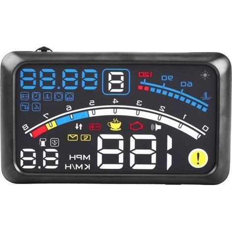 Affichage tête haute de voiture HUD universel avertissement de limite de vitesse MPH / KM / h Plug & Play-DBA (1/4)