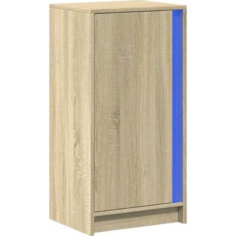 Buffet de Cuisine avec Éclairage LED, Meuble Rangement Bois Ingénierie Couleur Chêne Sonoma, 42.5 x 34 x 85 cm (1/5)