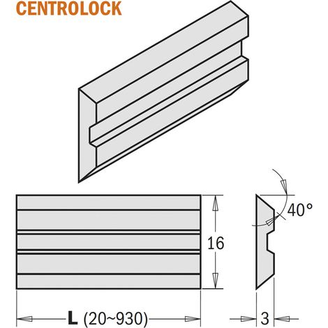 795.310.16 SET 2 COLTELLI -SISTEMA CENTROLOCK- 310x16x3mm HPS