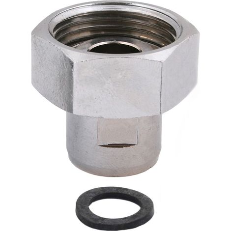 JS Waschtischzähler-Verschraubung, Eingang Innengewinde 3/4'' x Außengewinde 3/8'', verchromt, 0022431550001