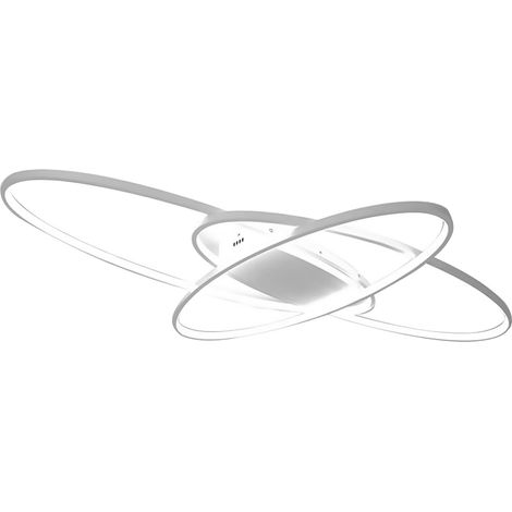 Plafonnier LED Géométrique – Blanc – 40W – Montage Plat – 3 Températures Dimmable – Pour Chambre, Salon – Luminaire Moderne (1/5)
