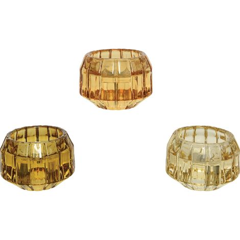 Sortierte Kerzenhalter aus glänzendem Glas H 4 cm