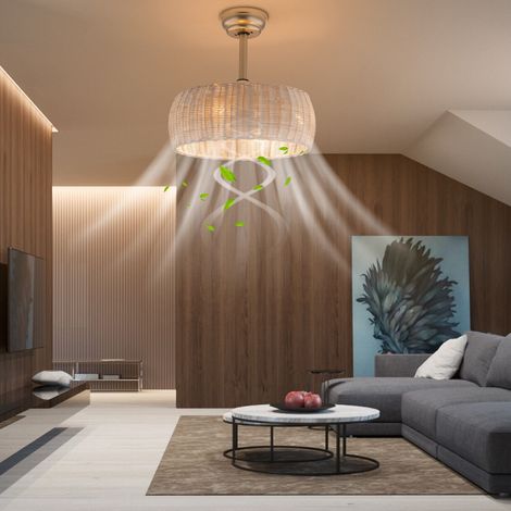 ventilador de techo de 18,5 pulgadas con iluminación y control remoto,silencioso para dormitorio