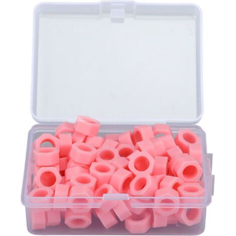 100 anneaux de code dentaire en silicone pour identification d'instruments - Lot de 100 pièces - Rose (1/5)