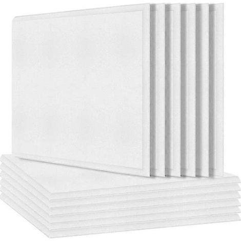 Lot de 12 panneaux acoustiques, rembourrage insonorisant, panneaux absorbants à bords biseautés, panneau acoustique pour traitement acoustique bs (1/5)