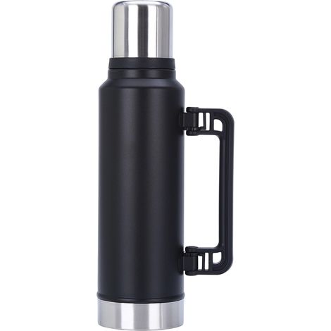 Bouteille isotherme MOQIN 1,4 L (47,3 oz) pour le café, idéale pour les voyages. Bouteille d'eau isotherme en acier inoxydable avec poignée, conservant les boissons chaudes et froides pendant 24 heure (1/5)