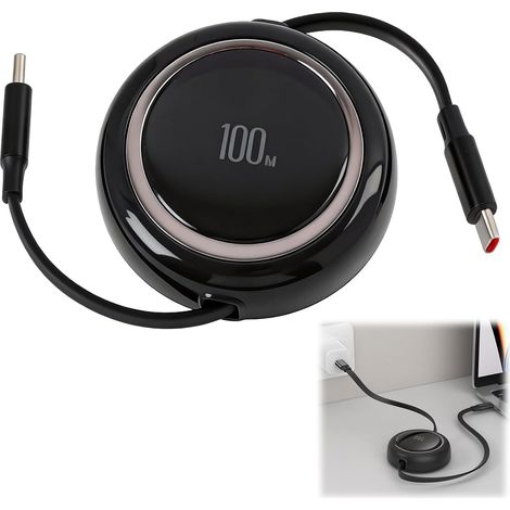 1M Câble USB C PD 100W 20V 5A Rétractable,Chargeur Retractable,Câble Usbc Usbc Rétractable Avec Enrouleur Cable Usb, Câble Type C Durable Pour Smartphones, Tablettes Et Ordinateurs (1/5)