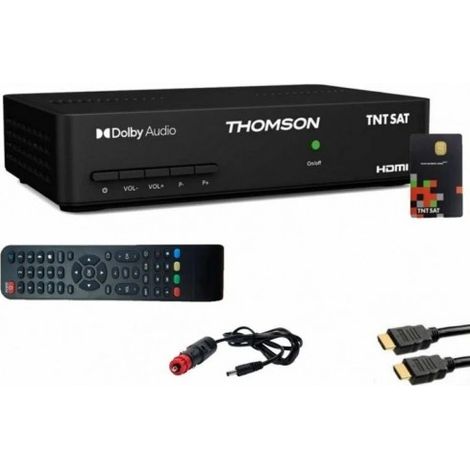 Pack THOMSON Récepteur TV Satellite Full HD + Carte d'accès TNTSAT + Câble HDMI + Câble 12V (1/5)