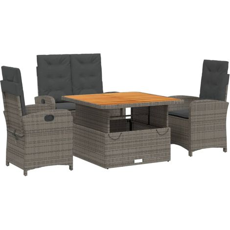 Maison Exclusive - Juego de comedor de jardín 4 piezas con cojine (1/5)