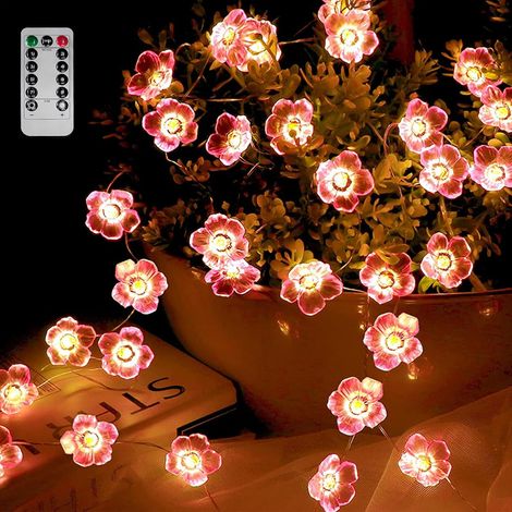 3M Guirlande Lumineuse Cerisier 30LED, Guirlande Lumineuse Intérieur Fleur de Cerisier, Guirlande Lumineuse Décorative Cerisier, Décorations pour Chambre/salon/Jardin/Mariage(Avec Télécommande) (1/5)