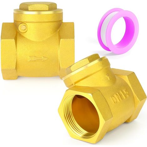 2 pièces clapet anti-retour à battant en laiton, clapet anti-retour femelle 1/2" BSP, raccord de plomberie pour empêcher le refoulement du fluide pour l'huile, l'eau, le gaz et l'air