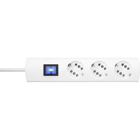 Prolunga con 3 prese bianco con interruttore Duoversal Plus 16A 250V IP20 KOPP (1/4)