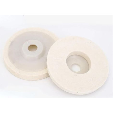 Disco lucidante per smerigliatrice da 2 pezzi, disco lucidante in feltro di lana da 100 mm, per lucidare vetro, ceramica, plastica, gioielli, metallo, marmo (spessore 12 mm) (1/4)