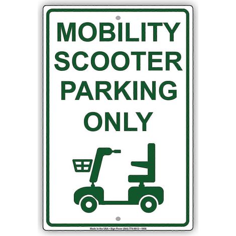 Parkplatz für Elektromobile reserviert. Warnschild aus Aluminium (30,5 x 45,7 cm).