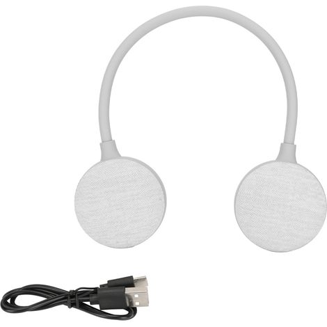 Casque Bluetooth Cou Portable Sans Fil Stéréo Haut-Parleur Enceinte Oreillette avec Microphone pour Maison Extérieur Gris (1/5)