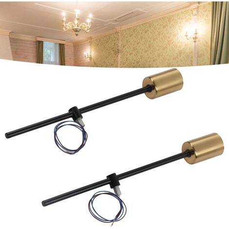 Plafonnier double en fer forgé E27 doré, idéal pour un couloir ou une chambre secondaire/un bureau (ampoule non incluse). (1/5)