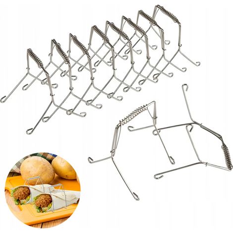 10 clip per tortilla, anelli per tortilla, in acciaio inossidabile, riutilizzabili, spiedini per tortilla, pinze per tortilla per grigliare e cucinare. (1/5)