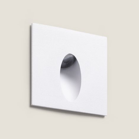 Baliza Exterior LED 3W Empotrable Pared Cuadrado Aluminio Adam 2700K Blanco Blanco Cálido