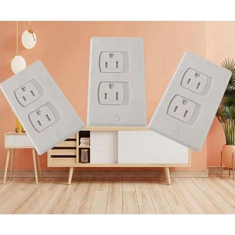 5 couleurs : Blanc Matériau : ABS 5 couvercles de prises à fermeture automatique, de remplacement pour les prises électriques de sécurité. (1/5)