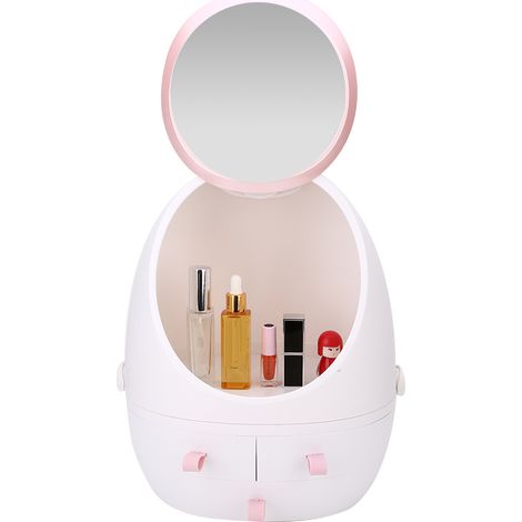Boîte de rangement cosmétique tiroir bureau blanc, étagère anti-poussière pour produits de soin, organiseur de maquillage, coffret de stockage compact (1/5)