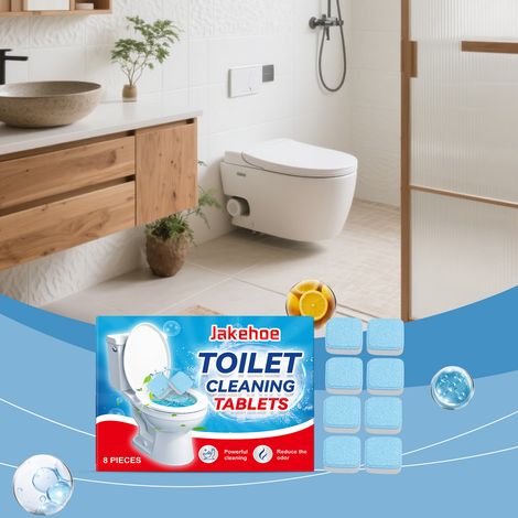 Toilet cleaning tablets remove odors and stains, provide regular maintenance, and leave toilets clean and shiny. Automatic cleaner -- 8 PIECES (1/5)